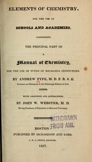 Front cover of Elements of chemistry by Fyfe, Andrew