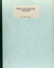 Front cover of Measurement of the electron-deuteron inelastic scattering cross section at a momentum transfer of 0.5 fermi(-2) by Lewis Phillip Gaby