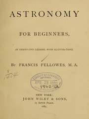 Front cover of Astronomy for beginners in thirty-two lessons by Francis Fellowes