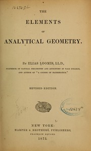 Front cover of The elements of analytical geometry by Elias Loomis