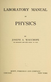 Front cover of Laboratory manual in physics by Joseph Alliene Wauchope