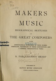 Front cover of Makers of music by R. Farquharson Sharp