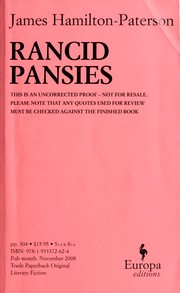 Front cover of Rancid pansies by James Hamilton-Paterson