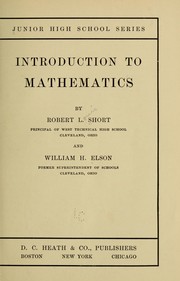 Cover of Introduction to mathematics by Robert Louis Short 