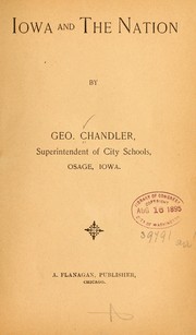 Front cover of Iowa and the nation by Chandler, George