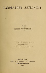 Cover of Laboratory astronomy by Robert Wheeler Willson