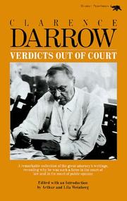 Front cover of Verdicts out of court by Clarence Darrow