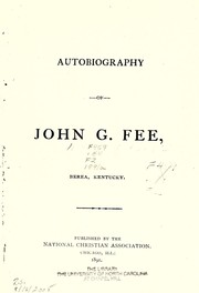Front cover of Autobiography of John G. Fee, Berea, Kentucky by John Gregg Fee