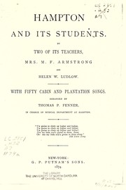 Front cover of Hampton and its students by M. F. Armstrong