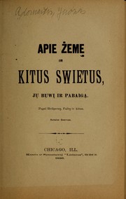 Front cover of Apie žeme ir kitus swietus by Juozas Adomaitis