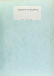 Front cover of Amplitude modulation of a stationary acoustic field by cavitation bubbles by Walter William Scherf