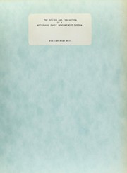 Front cover of The design and evaluation of a microwave phase measurement system by William Alan Weis