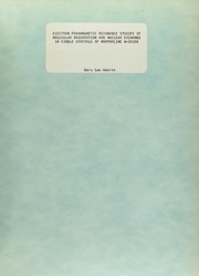 Front cover of Electron paramagnetic resonance studies of molecular orientation and nuclear exchange in single crystals of morphine N-oxide by Gary Lee Weerts
