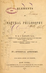 Cover of Elements of natural philosophy by W. H. C. Bartlett