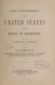 Front cover of Civil government of the United States and the state of Kentucky by Will P. Hart