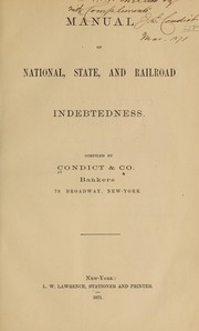 Front cover of Manual of national, state, and railroad indebtedness by Condict & Co., New York.