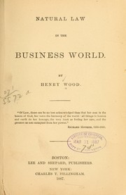 Cover of Natural law in the business world by Wood, Henry