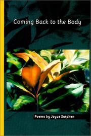 Cover of Coming back to the body by Joyce Sutphen