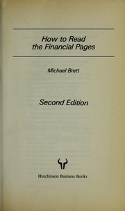 Front cover of How to read the financial pages by Michael Brett