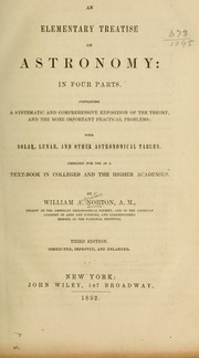 Cover of An elementary treatise on astronomy by William A. Norton