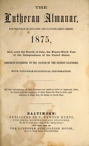 Front cover of The Lutheran almanac, for the year of our Lord and Saviour Jesus Christ, 1875 by Unknown