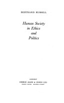 Cover of Human Society in Ethics and Politics by Bertrand Russell