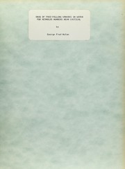 Front cover of Drag of free-falling spheres in water for Reynolds numbers near critical by George Fred Nolan
