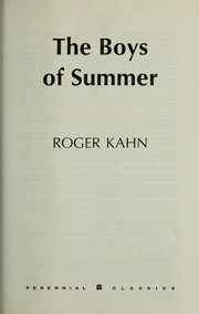 Front cover of The boys of summer by Roger Kahn