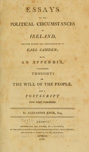 Front cover of Essays on the political circumstances of Ireland by Knox, Alexander