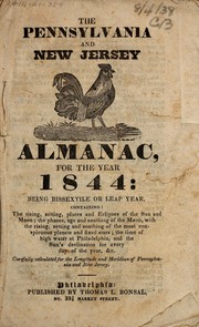 Front cover of The Pennsylvania and New Jersey almanac, for the year 1844 by Thomas L. Bonsal