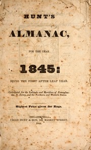 Front cover of Hunt's almanac, for the year 1845 by Uriah Hunt