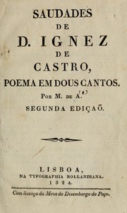 Front cover of Saudades de d. Ignez de Castro, poema em dous cantos by Maria de Lara e Menezes