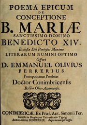 Front cover of Poema epicum de conceptione B. Mariae .. by Manuel de Oliveira Ferreira