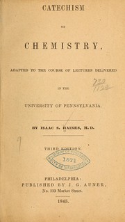 Cover of Catechism on chemistry by Isaac S. Haines
