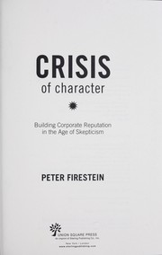 Front cover of Crisis of character by Peter Firestein