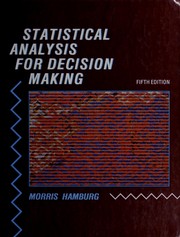 Cover of Statistical analysis for decision making by Morris Hamburg