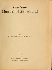 Front cover of Van Sant manual of shorthand by Elizabeth Van Sant