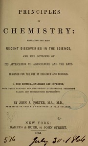 Cover of Principles of chemistry by Porter, John A.