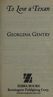 Front cover of To Love a Texan by Georgina Gentry
