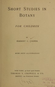 Front cover of Short studies in botany for children by Harriet Cornelia Cooper