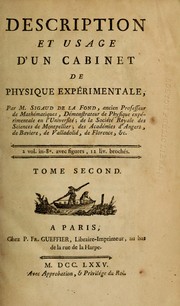 Front cover of Description et usage d'un cabinet de physique expérimentale by Sigaud de La Fond M.
