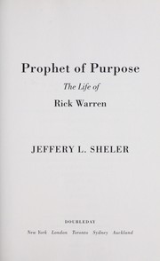 Front cover of Prophet of purpose by Jeffery L. Sheler