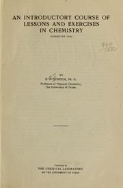 Front cover of An introductory course of lessons and exercises in chemistry (rewritten 1919) by Eugene Paul Schoch