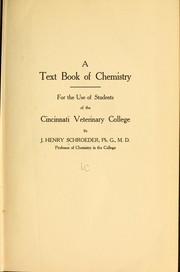 Front cover of A text book of chemistry by John Henry Schroeder