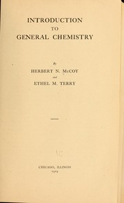 Cover of Introduction to general chemistry by McCoy, Herbert Newby