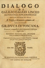 Front cover of Dialogo di Galileo Galilei Linceo matematico sopraordinario dello stvdio di Pisa by Galileo Galilei