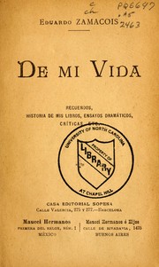 Cover of De mi vida by Eduardo Zamacois