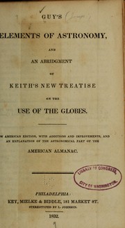 Cover of Guy's elements of astronomy, and an abridgement of Keith's New treatise on the use of the globes by Joseph Guy