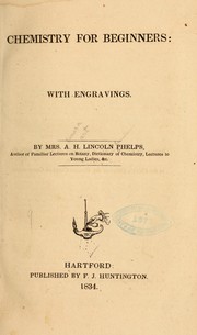 Front cover of Chemistry for beginners by Almira (Hart) Lincoln Phelps