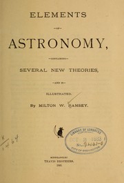 Front cover of Elements of astronomy by Milton W[orth] Ramsey